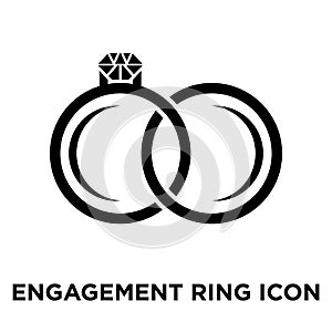 Engagement ring iconÃÂ  vector isolated on white background, logo photo